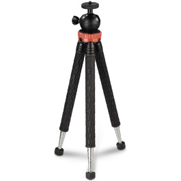 Штатив Hama Traveller Pro 4620, трипод для смартфона, 23-105 см, 1/4'', чорний/сріблястий/червоний