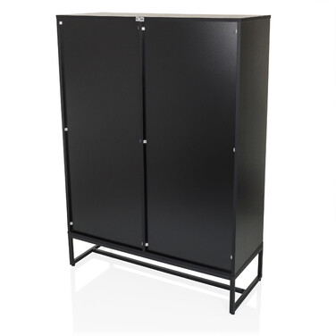 Шафа AMIO H 100x40x140 см, 2 висувні ящики, 1 дверцята, чорний/дуб, hjh LIVING