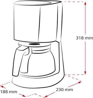 Кавоварка Melitta Enjoy з фільтром, скляна каністра, 10 чашок, чорна, з функцією захисту від крапель