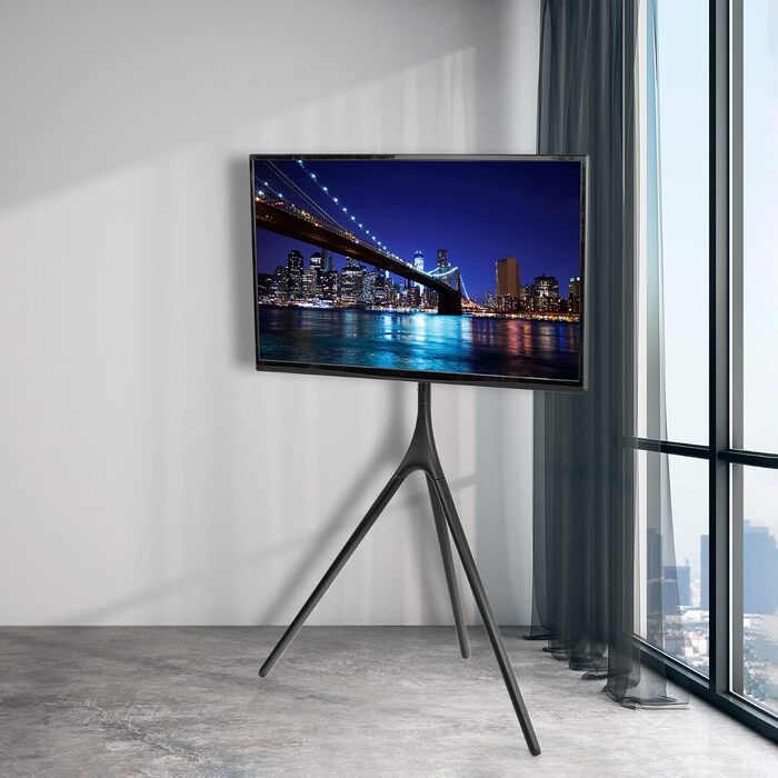 Стійка-штатив VIVO для LED-LCD телевізорів та моніторів 45-65 дюймів, регульований підлоговий тримач для ТВ з поворотним механізмом, чорний (STAND-TV65AB)