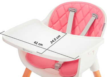Дитячий дерев'яний стільчик для годування 2в1 Kinderkraft SIENNA, Рожевий