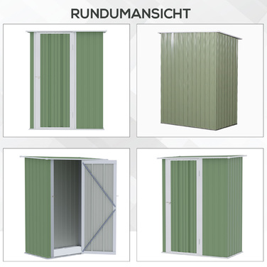 Outsunny Garden Shed Садовий сарай Садовий сарай з дверима Outdoor Steel Green 142 x 84 x 189 см
