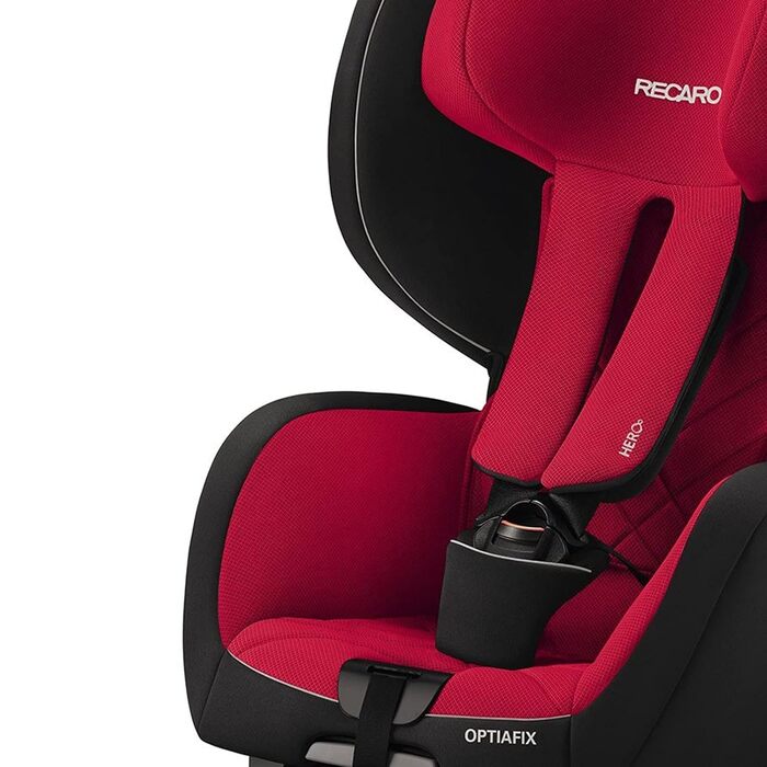 Дитяче автокрісло RECARO Optiafix Racing Red, червоне, з ISOFIX