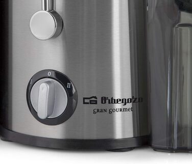 Соковижималка Orbegozo LI 5060 для овочів і фруктів, 600 Вт, нержавіюча сталь, широка горловина 65 мм, антикрапельна система, чорна