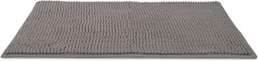 Килимок для ванної Beautissu BeauMare 70x120 см, антрацит, ченіл, нековзний, м'який, праний, для ванної кімнати та душу