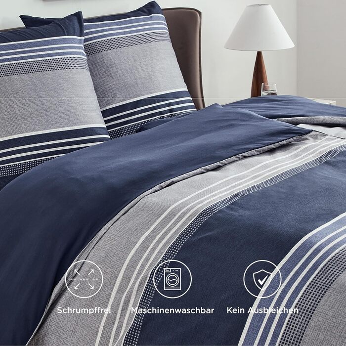 Комплект постільної білизни BEDSURE з мікрофібри, 4 предмети (135x200 см), колір синій з гілками, включає 2 наволочки 80x80 см