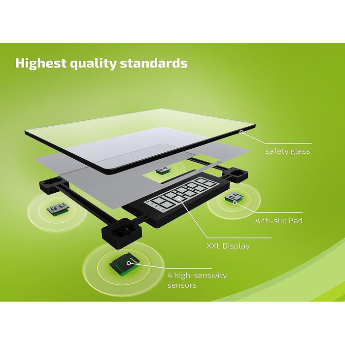 Електронна вага Soehnle Style Sense Comfort 600, до 200 кг, велике LCD-дисплей, безпечний стійкий корпус