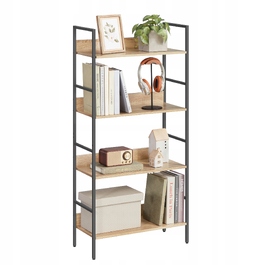 Стелаж MUFART 60 x 124 x 28 см, чорний, дуб сонома