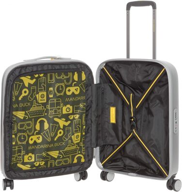 Валіза Mandarina Duck Logoduck на колесах, 40x55x20/23 см, срібляста, пластик