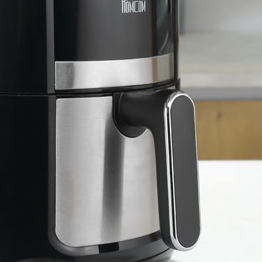 HOMCOM Горизонтальний фритюрниця з гарячим повітрям на 4 л, Airfryer з 12 програмами, таймером на 60 хв, антипригарним кошиком, 1300 Вт фритюрниця без олії, з захистом від перегріву, LED-сенсорним дисплеєм, Чорний | Aosom