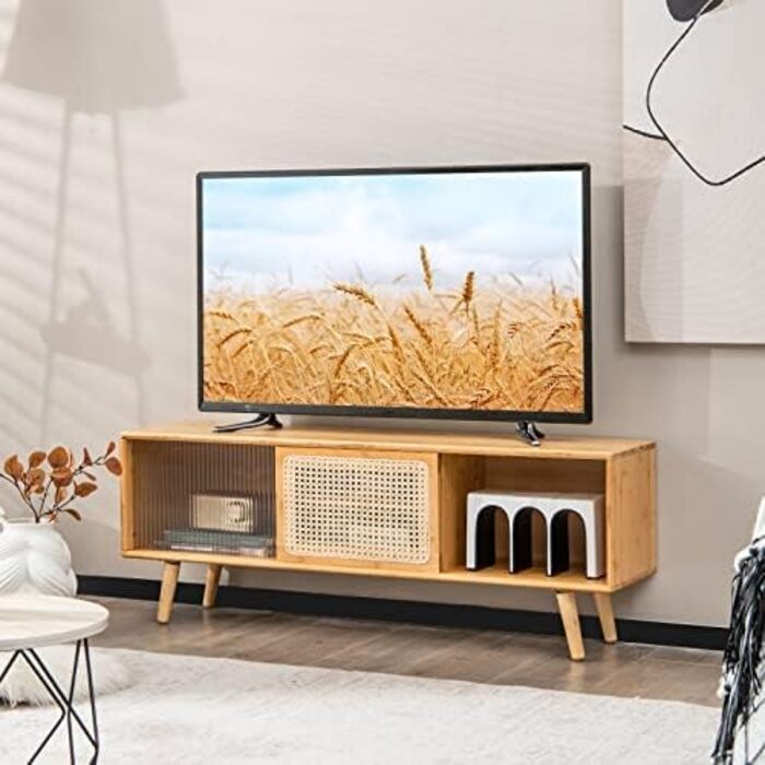 Тумба під телевізор COSTWAY HV10404NA-VC, 120,5x31x45,5 см, дерев'яна