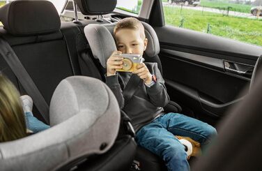 Дитяче автокрісло Booboo Safety Berlin i-Size без Isofix, від 1 року, для зросту 76-150 см, зростаюче, чорний/сірий