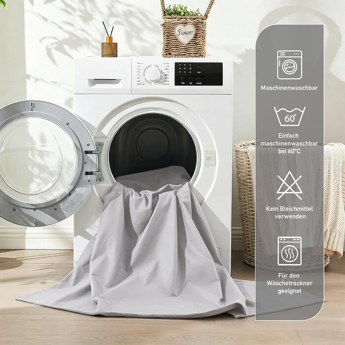 Постільна білизна з 100% бавовни, 4-предметний комплект, антрацитово-сірий, 220x240 см
