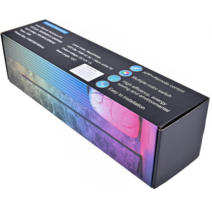 MIWATT LED торшер 143 см для вітальні, RGB, диміруємий, з пультом і додатком, 16 млн кольорів, музичний режим, таймер, чорний