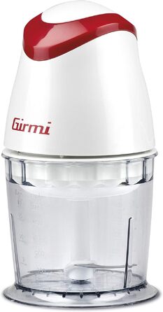 Подрібнювач Girmi TR01 350 Вт, сталеві ножі, імпульсний режим, 500 мл, білий/червоний