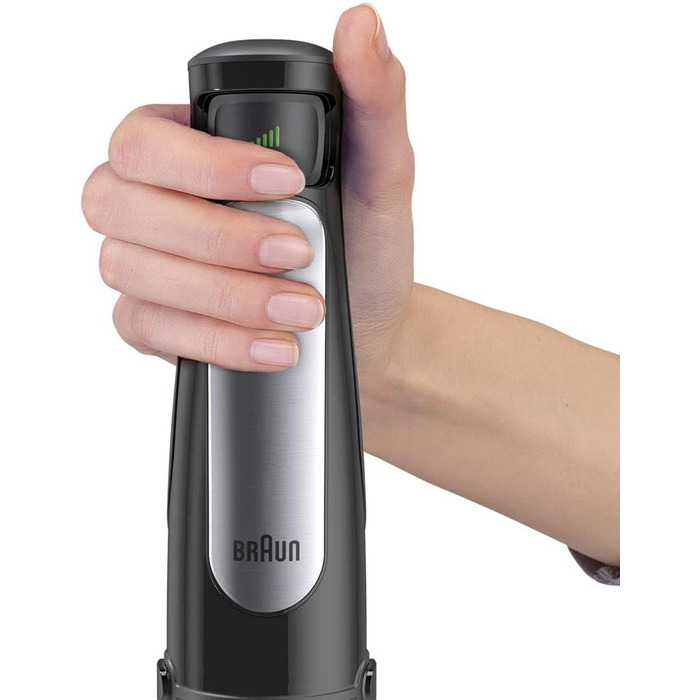 Блендер Braun MultiQuick 7 MQ 7045X, 1000 Вт, чорний + подрібнювач MQS 230 BK, 500 мл, EasyClick Plus, BPA-free, для MultiQuick 7/9