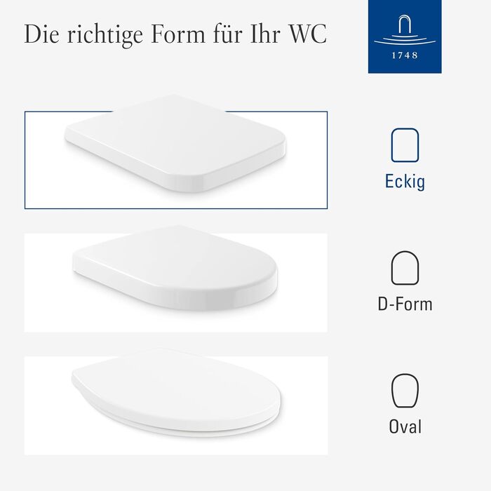 Сидіння для унітазу Villeroy & Boch Architectura D-подібне, біле глянцеве, з мікроліфтом (м'яке закриття), знімне, термопласт (Duroplast), оригінальне 98M9C101