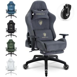 Ігрове крісло Dowinx Ergonomic Gaming Chair з підставкою для ніг та 3D підлокітниками, сіре, витримує до 200 кг, офісне крісло для геймерів