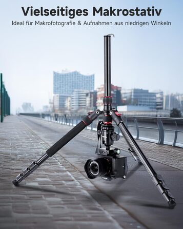 Штатив Rollei Compact Traveler No. 2 чорний, 180 см, алюмінієвий, з моноподом, 360° кульова голівка, для DSLR та смартфона, фотоштатив для подорожей
