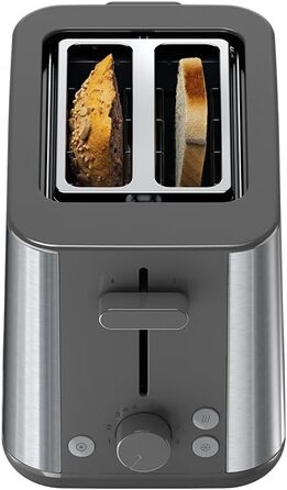 Тостер Braun PurShine HT1510 WH – 2 відділення, 8 режимів підсмажування, розморожування, підігрів, висувний піддон, 900 Вт, сірий