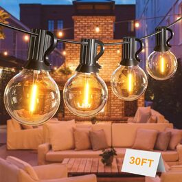 LED гірлянда для зовнішнього використання 9 м, диммувана, з пультом, 75 LED, тепле світло, IP45, для саду, балкону, тераси, кемпінгу та вечірок