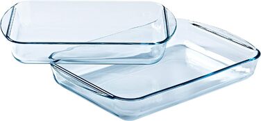 Форма для лазаньї Pyrex Essentials, прямокутна, скляна, 35x23 см і 40x27 см, набір 2 шт.