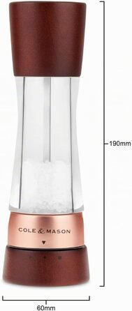 Набір ручних млинків для солі та перцю Cole & Mason Derwent Precision+, сталь/акрил, 190 мм, колір Gunmetal Grey