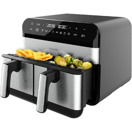 Аерофритюрниця Cecotec CecoFry Advance Double 9 л, 2850 Вт, цифрова, без олії, з двома кошиками та технологією PerfectCook