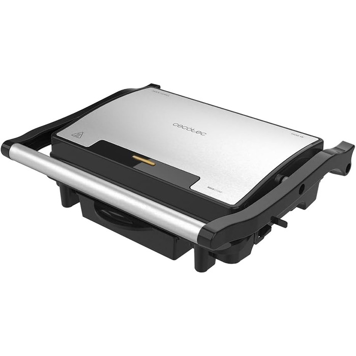 Електрогриль Cecotec Rock'nGrill 1500 Rapid з каменем RockStone, регульованою кришкою, збирачем жиру, 1500 Вт, нержавіюча сталь
