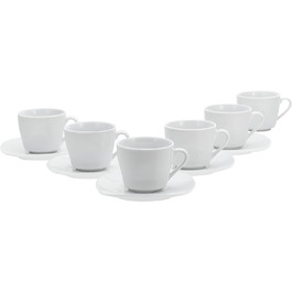 Набір кавових чашок CreaTable Square Weiss, 12 шт, 200 мл, білий фарфор