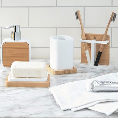 Набір аксесуарів для ванної кімнати Sweet Home Collection, декоративний дизайн, смола, 4 предмети