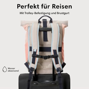 Рюкзак Johnny Urban Allen Medium 15L для жінок і чоловіків, водостійкий, з відділенням для ноутбука, для університету, велосипеда та бізнесу, екологічний, пісочний/рожевий