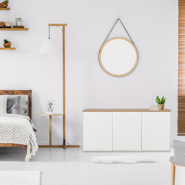 Сервант KELO S 160x40x76 см, 3 дверцята, білий/дуб hjh LIVING