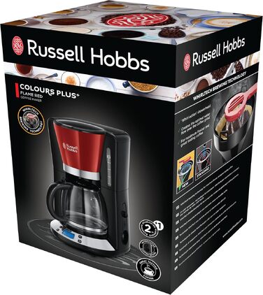 Тостер Russell Hobbs Colours+ нержавіюча сталь, 2 широкі слоти, розморожування, 6 режимів, 1000 Вт