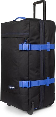Валіза Eastpak Tranverz M 78L на колесах (67 x 35,5 x 30 см), легкий дорожній кофер з 2 відділеннями, телескопічною ручкою та TSA-замком, колір Contrast Black Blue