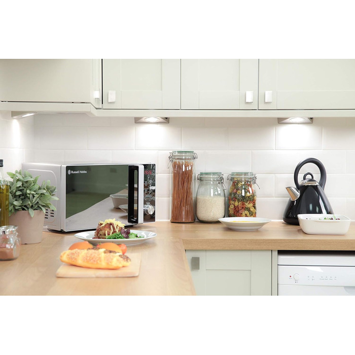 Компактна мікрохвильова піч Russell Hobbs RHM2076S, 800 Вт, 20 л, срібляста