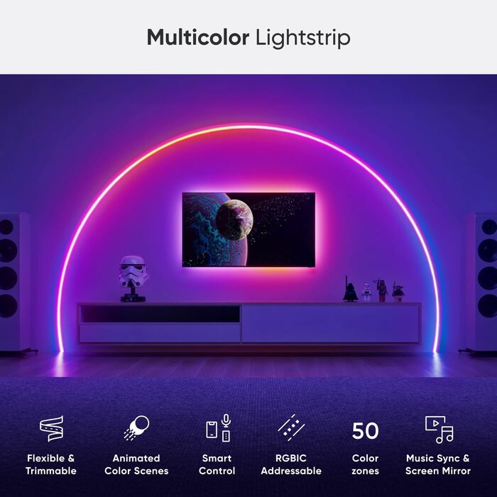 Nanoleaf String Lights Outdoor IP44 | 25 метрів, 300 LED, 18W, 220-240VAC, EU | Рядок світлодіодів для декорування
