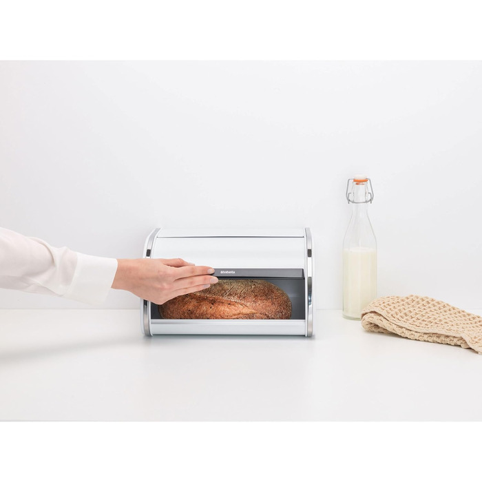 Хлібниця Brabantia Roll-Top з кришкою-ролетом, біла, середній розмір, 306044