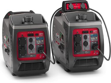 Інверторний бензиновий генератор Briggs & Stratton PowerSmart P2400, 2400 Вт (1800 Вт постійної потужності), 230 В, ультратихий та легкий, сіро-червоний