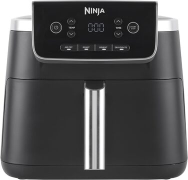 Фритюрниця гарячого повітря Ninja PRO 4,7 л, цифрова, 4-в-1, антипригарна, чорна, для 1-2 порцій, модель AF140EU