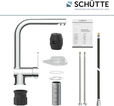 Змішувач кухонний SCHÜTTE London 79700 з висувним душем, поворотний на 360°, хром