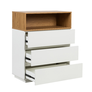 Комод MELMO K 80x40x100 см 3 шухляди білий/дуб hjh LIVING