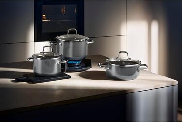 Каструля WMF Fusiontec Essential, 16 см, без кришки, 1.3 л, сіра. Нержавіюча сталь, високотехнологічна кераміка, індукційне дно, Made in Germany
