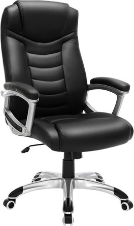 Крісло офісне SONGMICS регульоване по висоті, чорне, OBG21B, 52x53x122 см