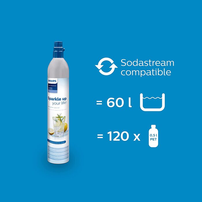 Сифон для газування води Philips GoZero ADD4902BK/10, пластиковий, 1 літр, чорний