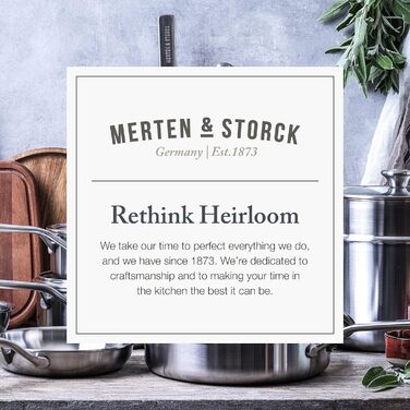 Набір кухонного посуду Merten & Storck Tri-Ply 8-piece, Тöpfe & Pfannen, нержавіюча сталь, з мірною шкалою, антикраплинний бортик, кришки зі скла, для індукційних плит, сумісний з духовкою та посудомийною машиною, сріблястий