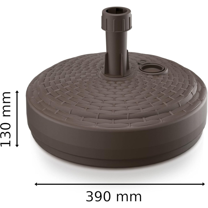 Підставка для парасольки садової Umbra Rattan кругла, пластикова, для тераси, пляжу - наповнювана (пісок/вода/гравій)