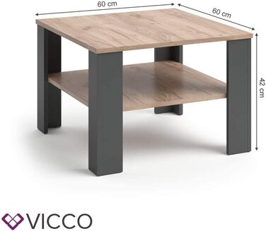 Журнальний стіл Vicco Homer антрацит/пісочний 60х42 см