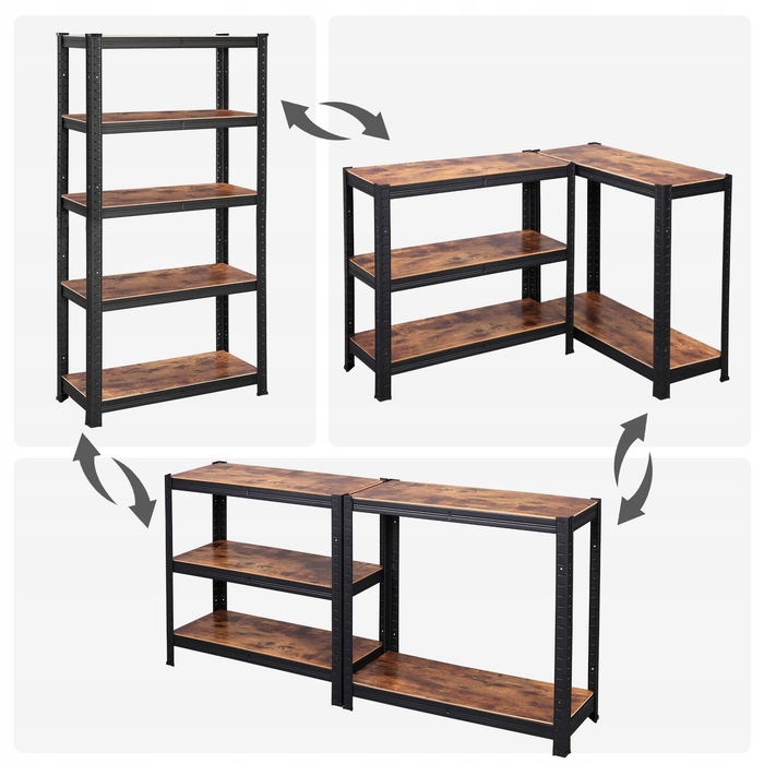 Стелаж Songmics, 75 x 150 x 30 см, чорний