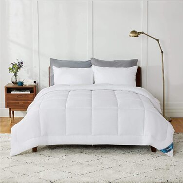 Ковдра BEDSURE 135x200 см, 4-сезонна, стегане покриття, сертифікат Oeko-Tex, білий колір, для алергіків